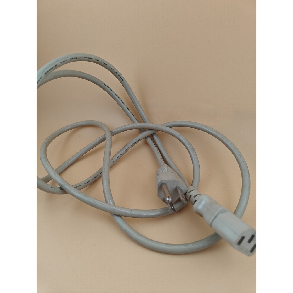 3 Prong Computer Power Cord 6FT AC Cable Standard PC Monitor Tested gray